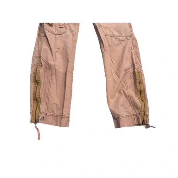 Vtg Abercrombie & Fitch Cargo Military Distressed Y2K Tan Pants Woman’s 4 - Picture 6 of 13
